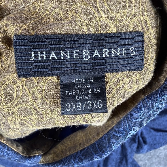 Jhane Barnes Shirt Men's 3XB Blue Silk Blend Long Sleeve Button Up Textured - Picture 4 of 7